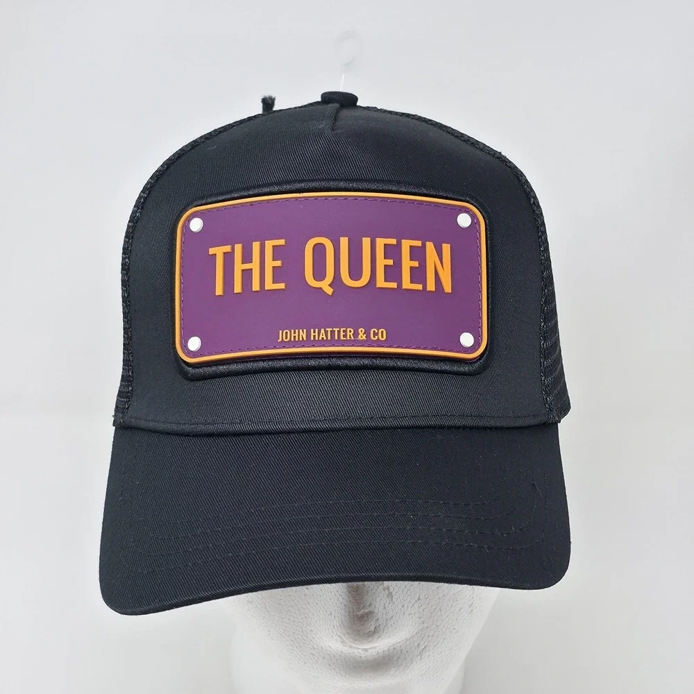 John Hatter & Co The Queen‎ A-Frame Trucker Hat Cap Snapback Rubber Patch Black